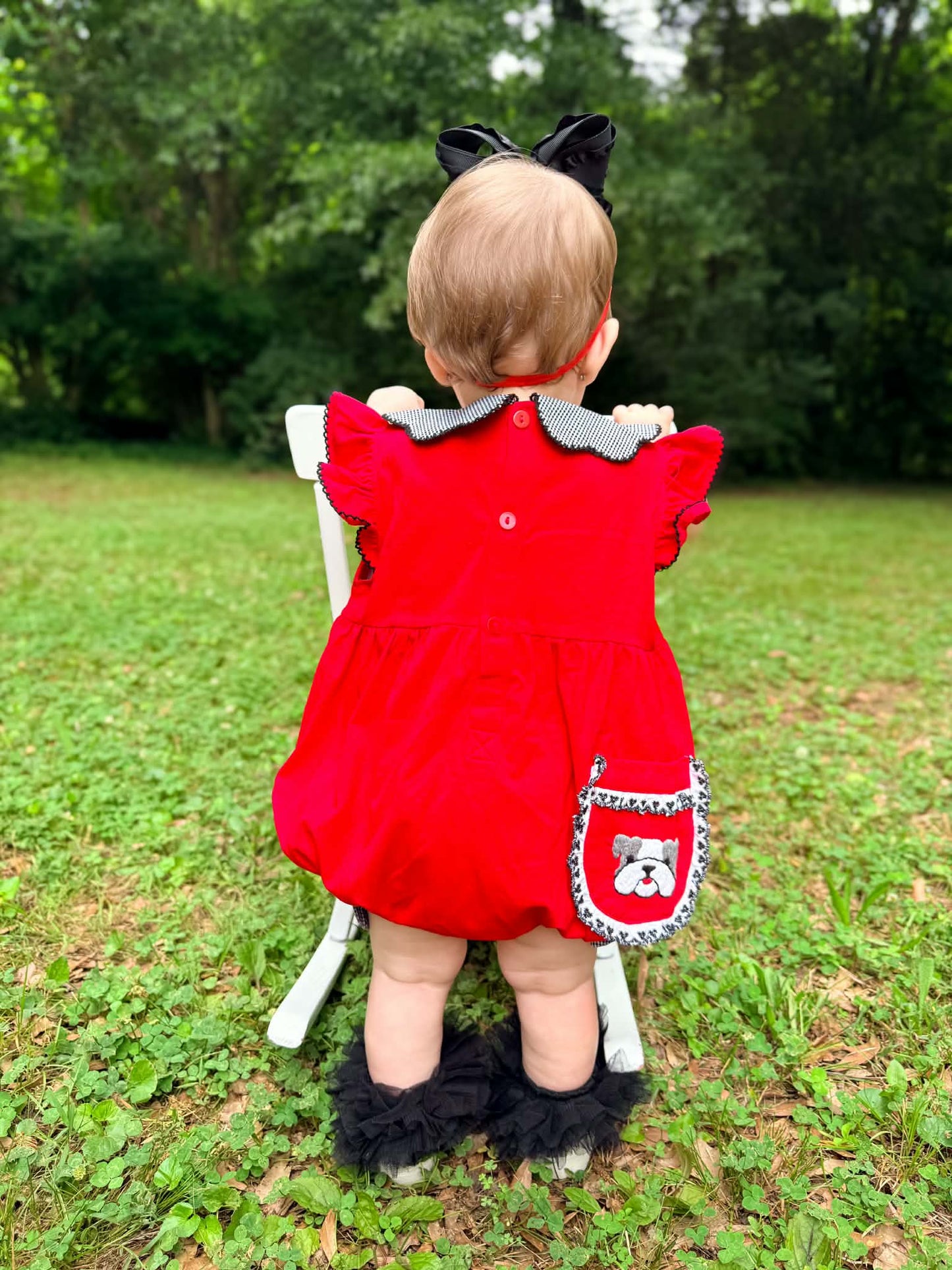 Girl’s Smocked Bulldog Bubble