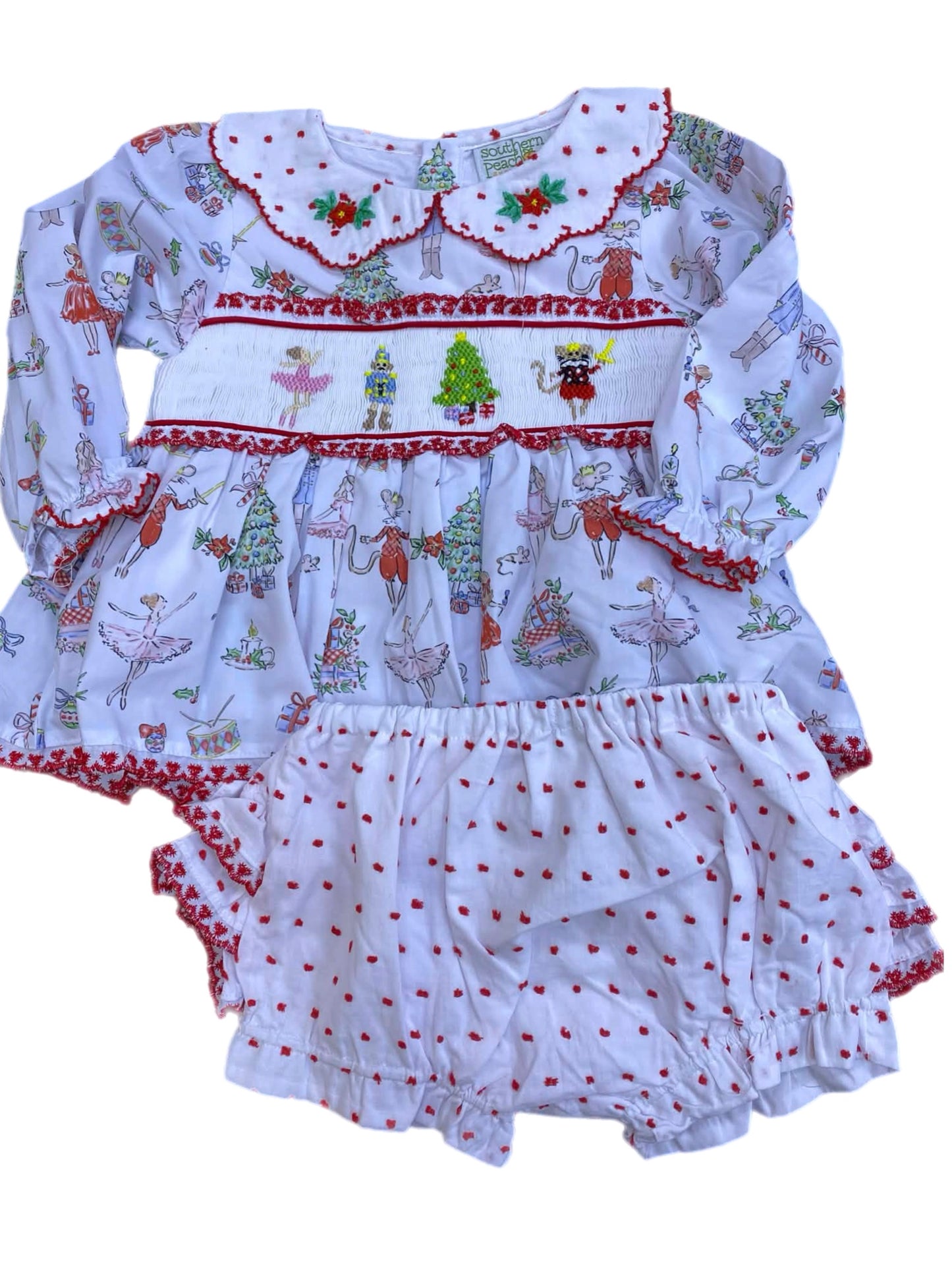 Girl’s Smocked Nutcracker Bloomer Set