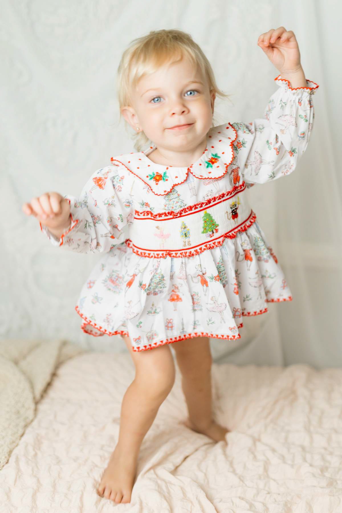 Girl’s Smocked Nutcracker Bloomer Set