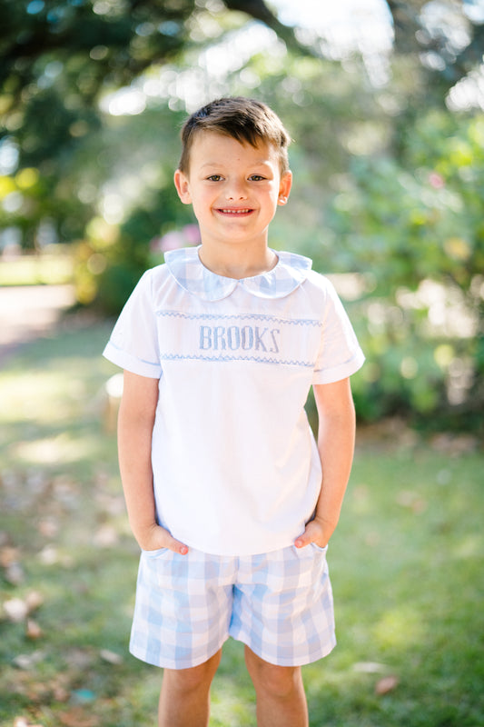 Boy’s Smocked Short Set (will say He Is Risen, can not be customized)