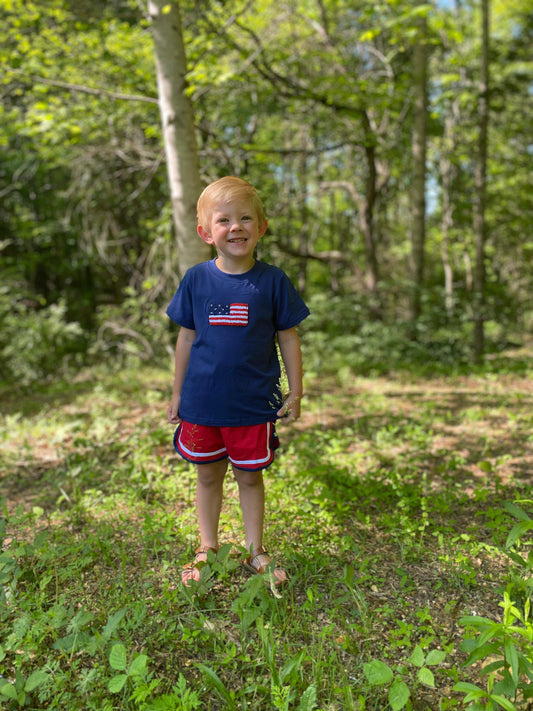 Boy’s French Knot Flag Short Set