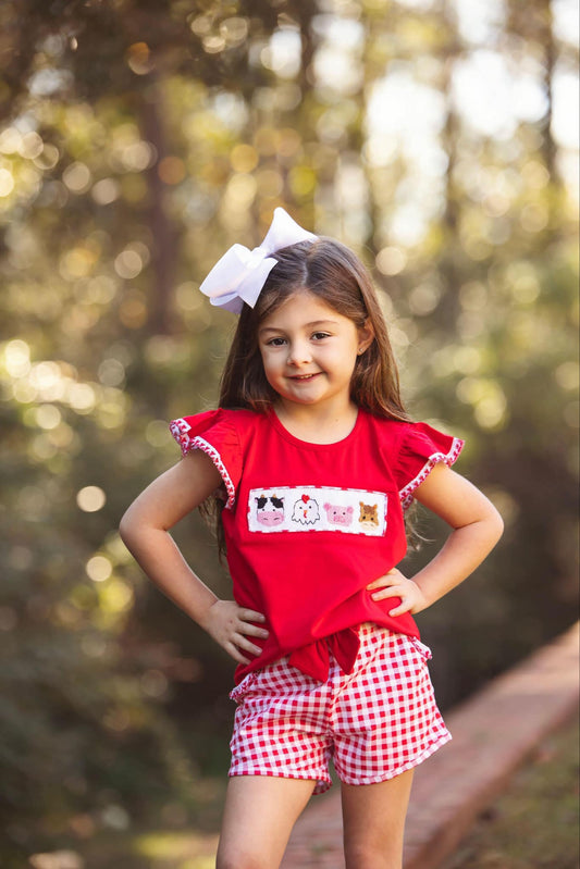 Girls’ Smocked Farm Short Set