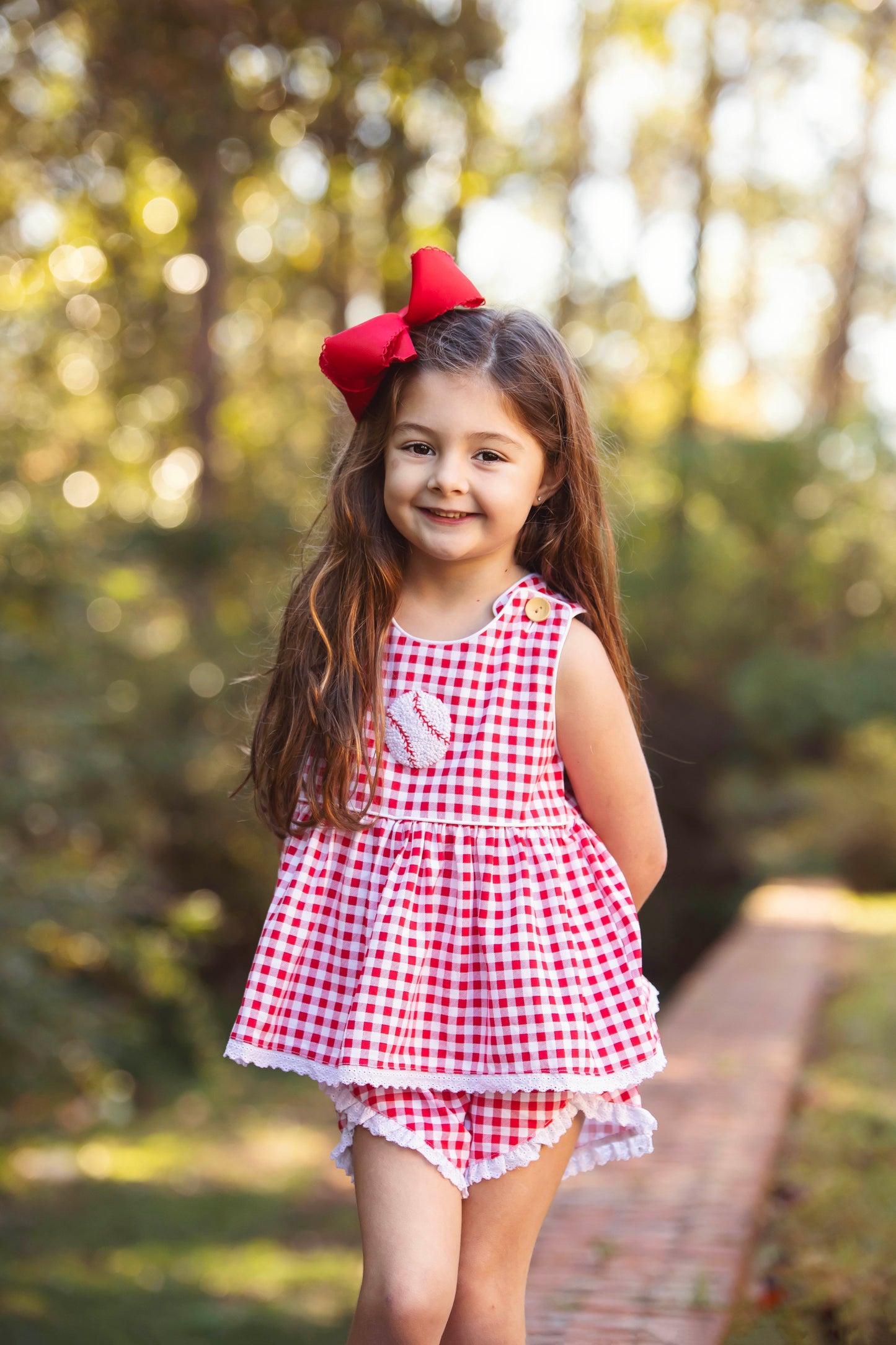 Girl’s French Knot Baseball Short Set