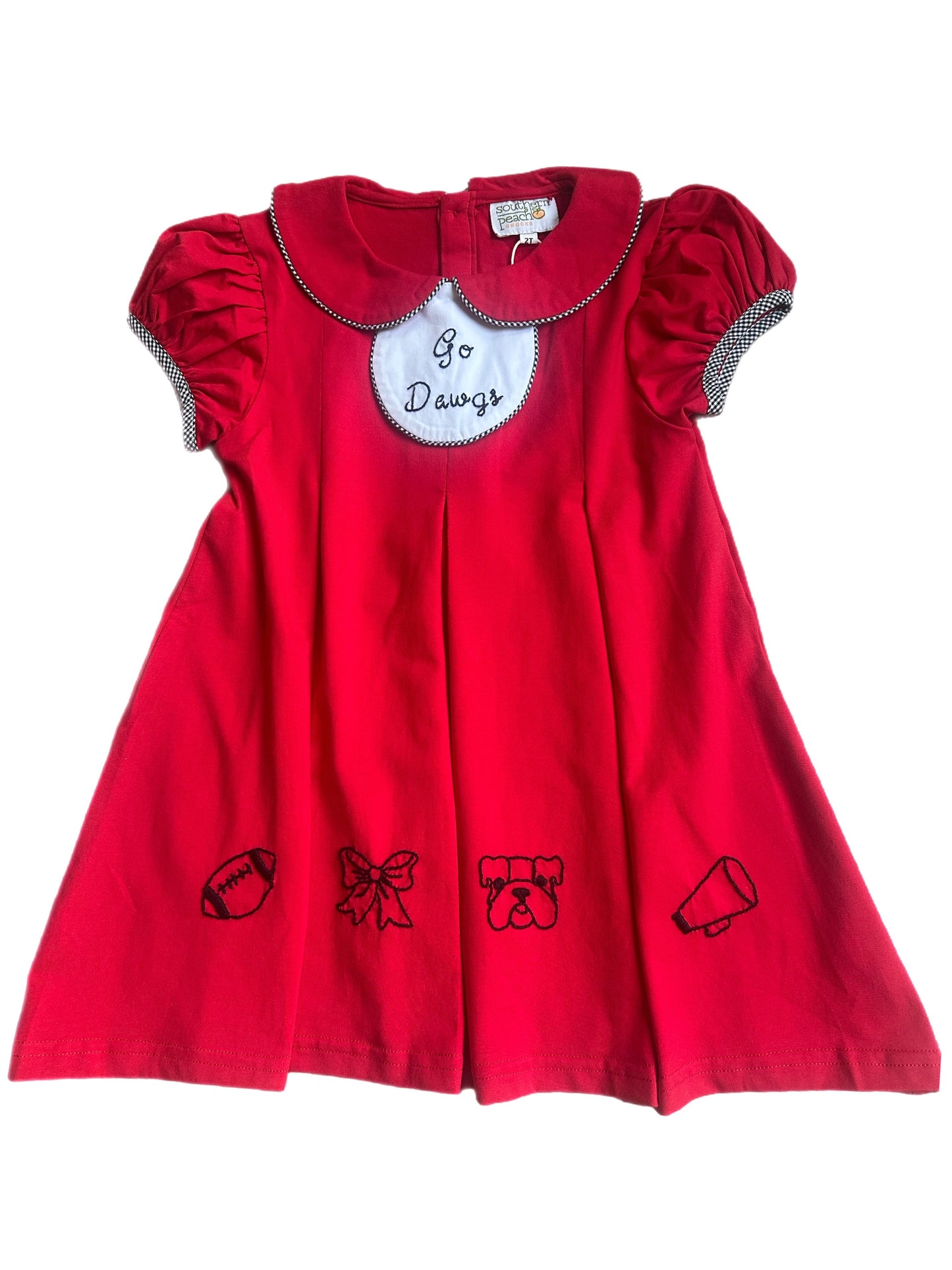Embroidered Bulldog Football Dress
