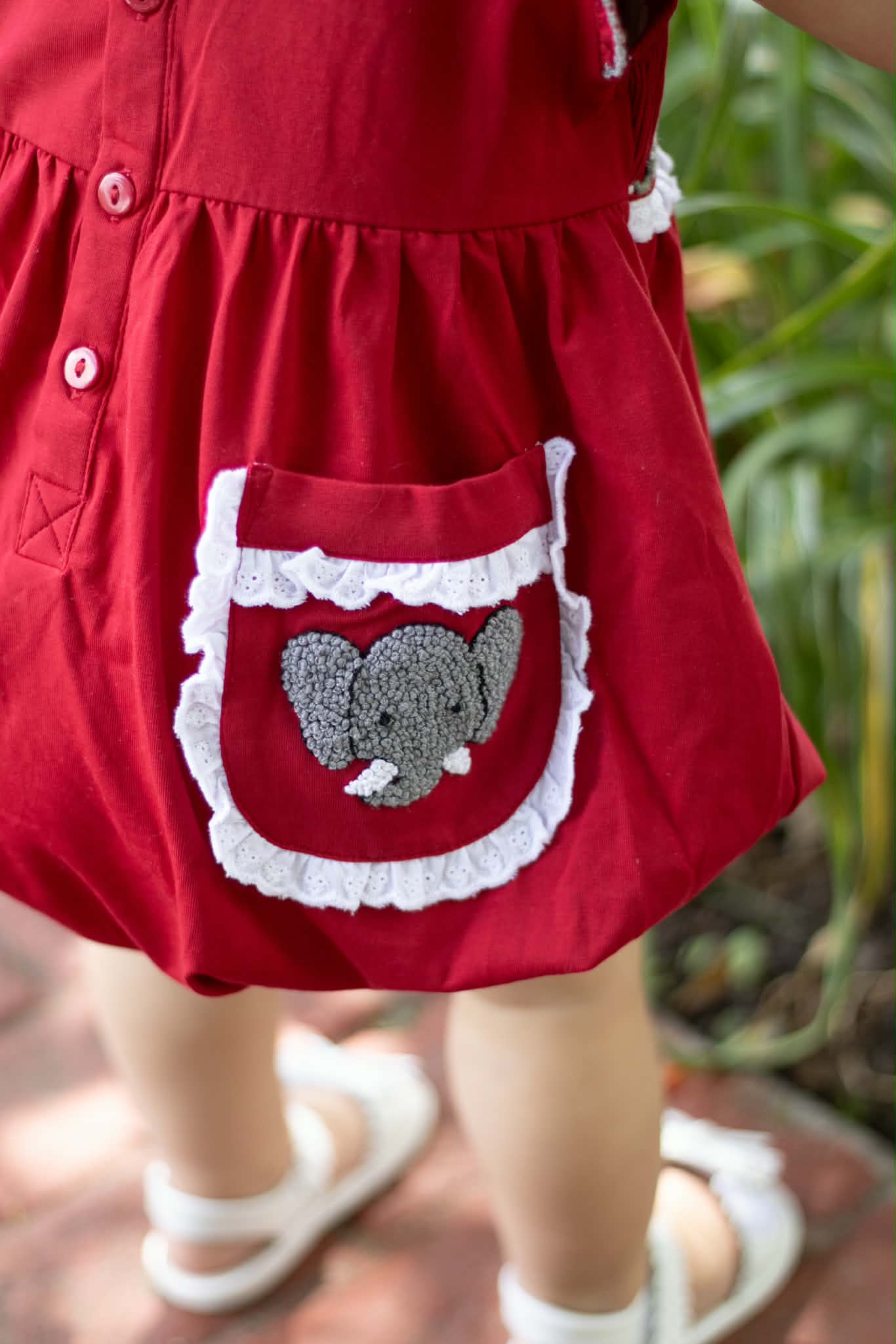 Smocked Elephant Girl Bubble