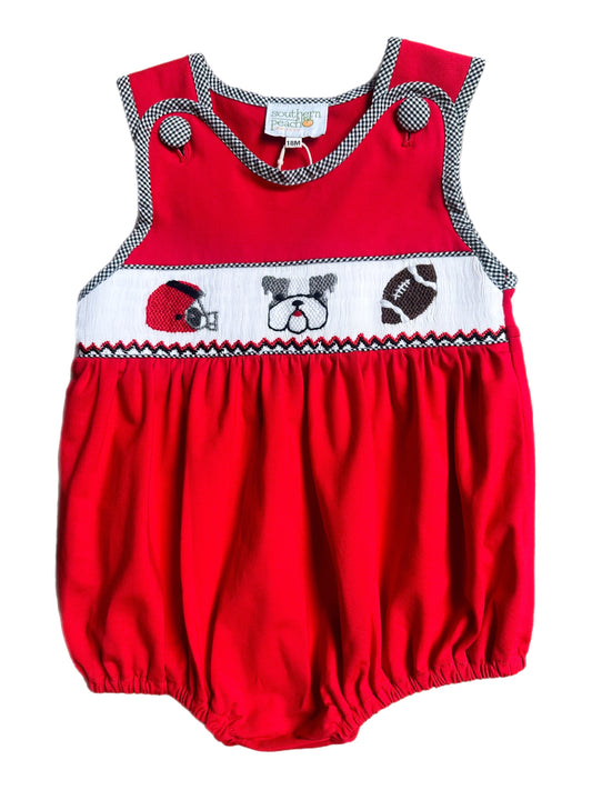 Smocked Bulldog Football Bubble
