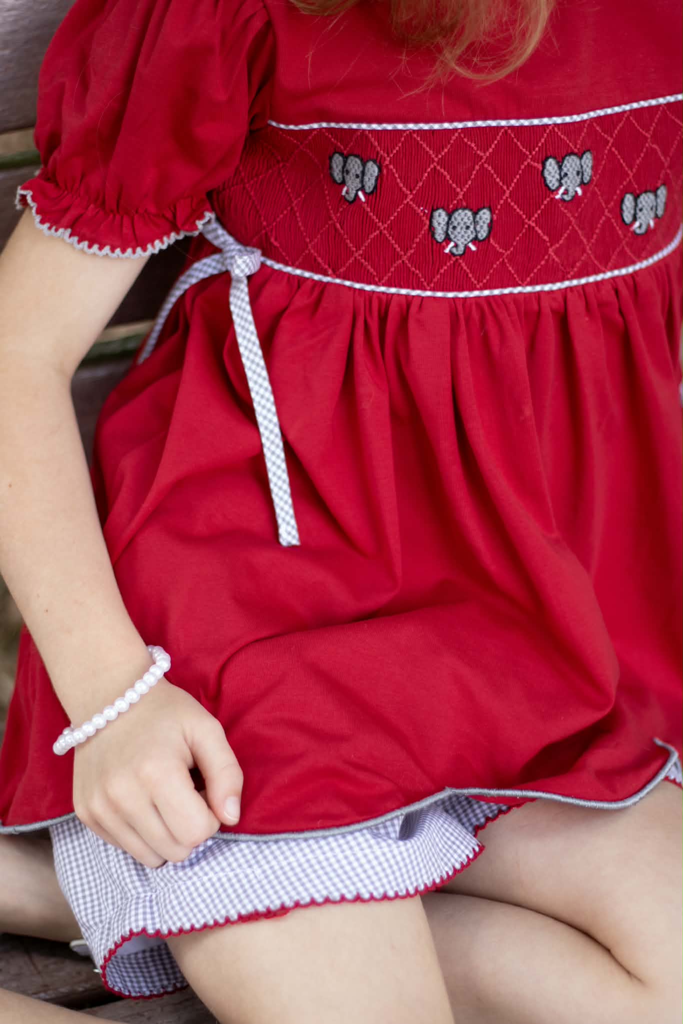 Girl’s Smocked Elephant Short Set