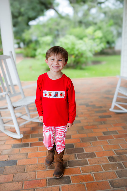 Boy’s Smocked Valentine Puppy Jogger Set