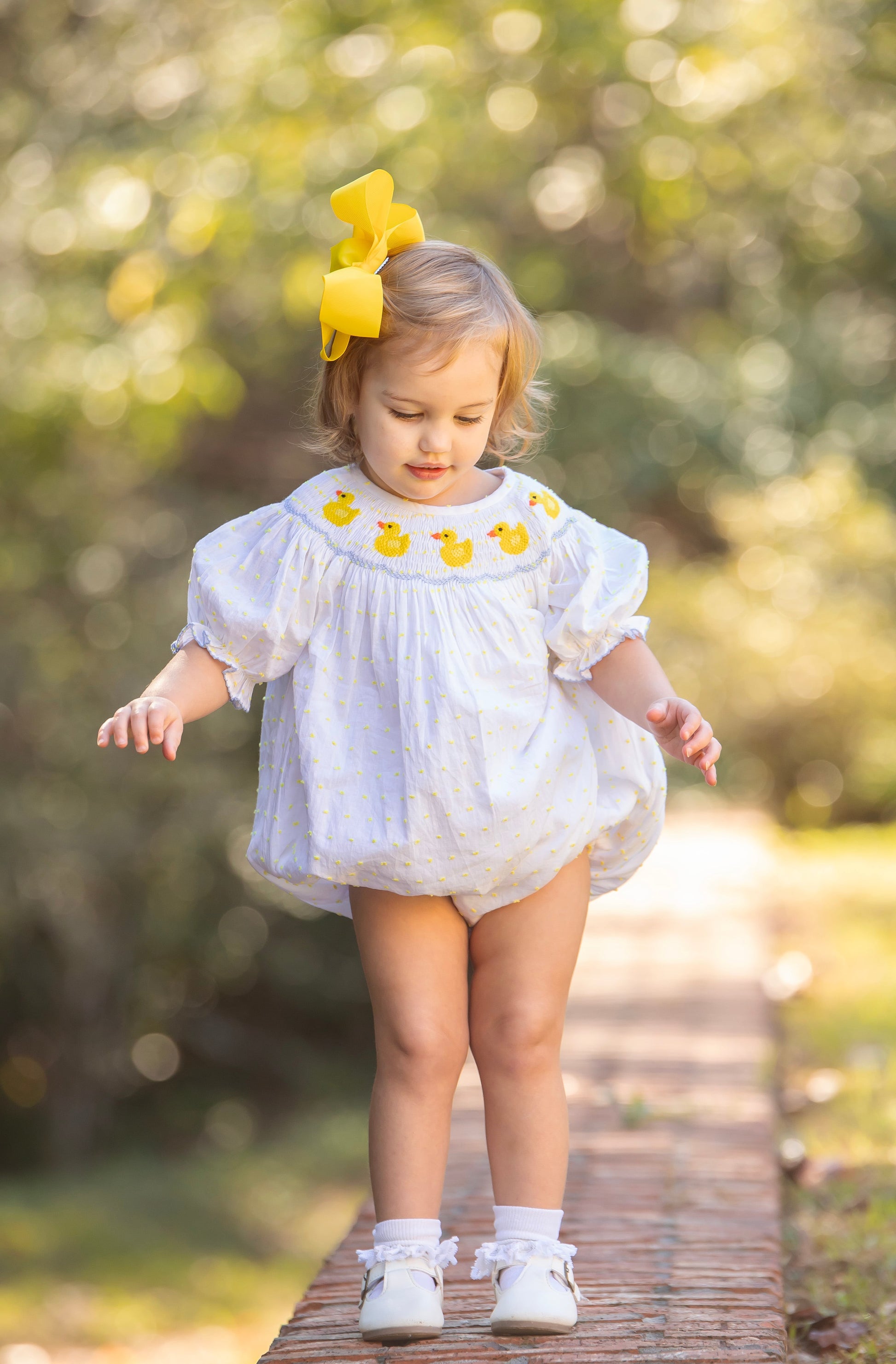 Girl's Smocked Duck Bubble – Southern Peach Smocks, LLC Girl's Smocked Duck Bubble – Southern Peach Smocks, LLC