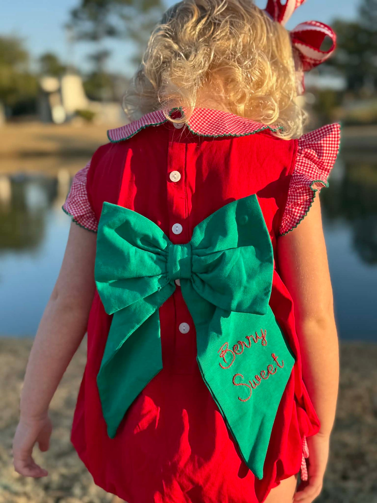 Girls Smocked Strawberry Bubble