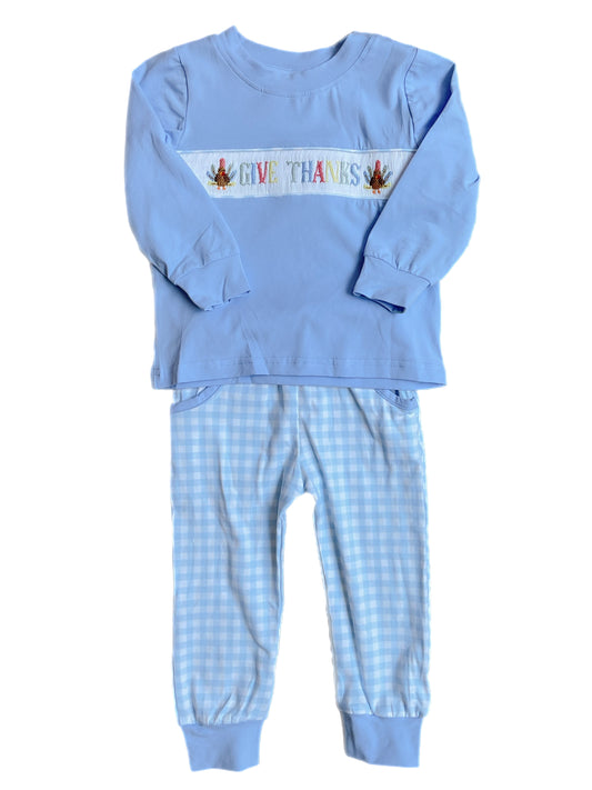 Boy’s Smocked Thanksgiving Jogger Set