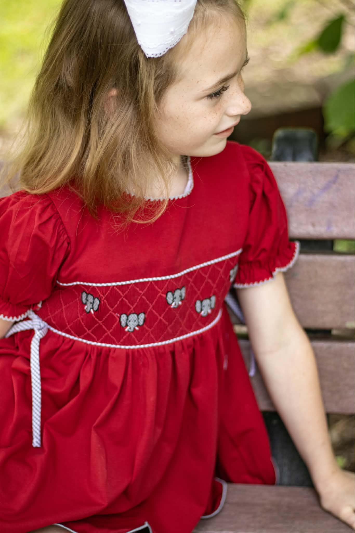 Girl’s Smocked Elephant Short Set