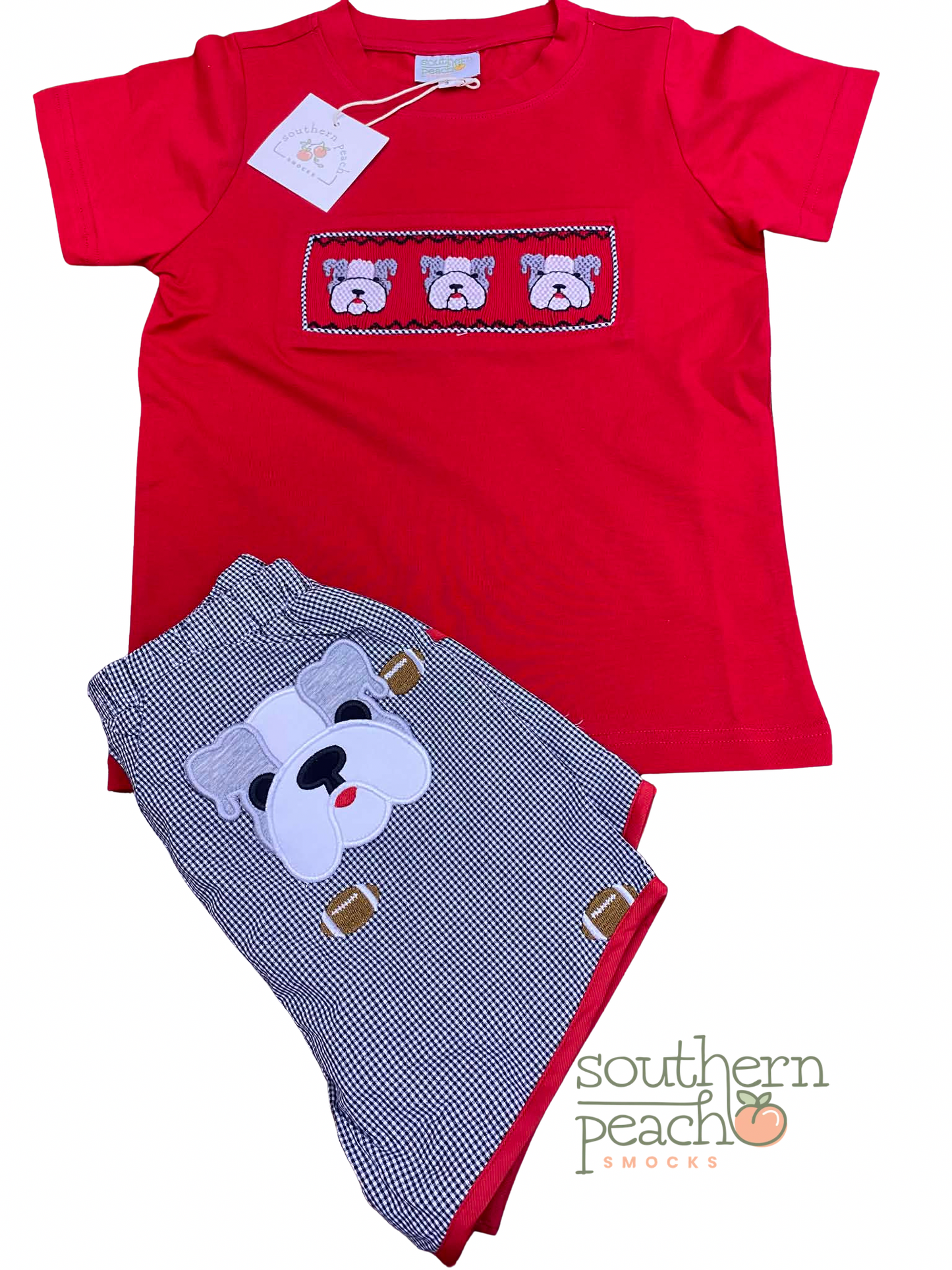 Boy’s Smocked Bulldog Short Set