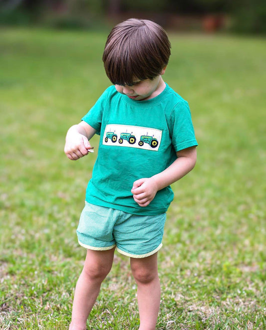 Boy’s Smocked Tractor Short Set