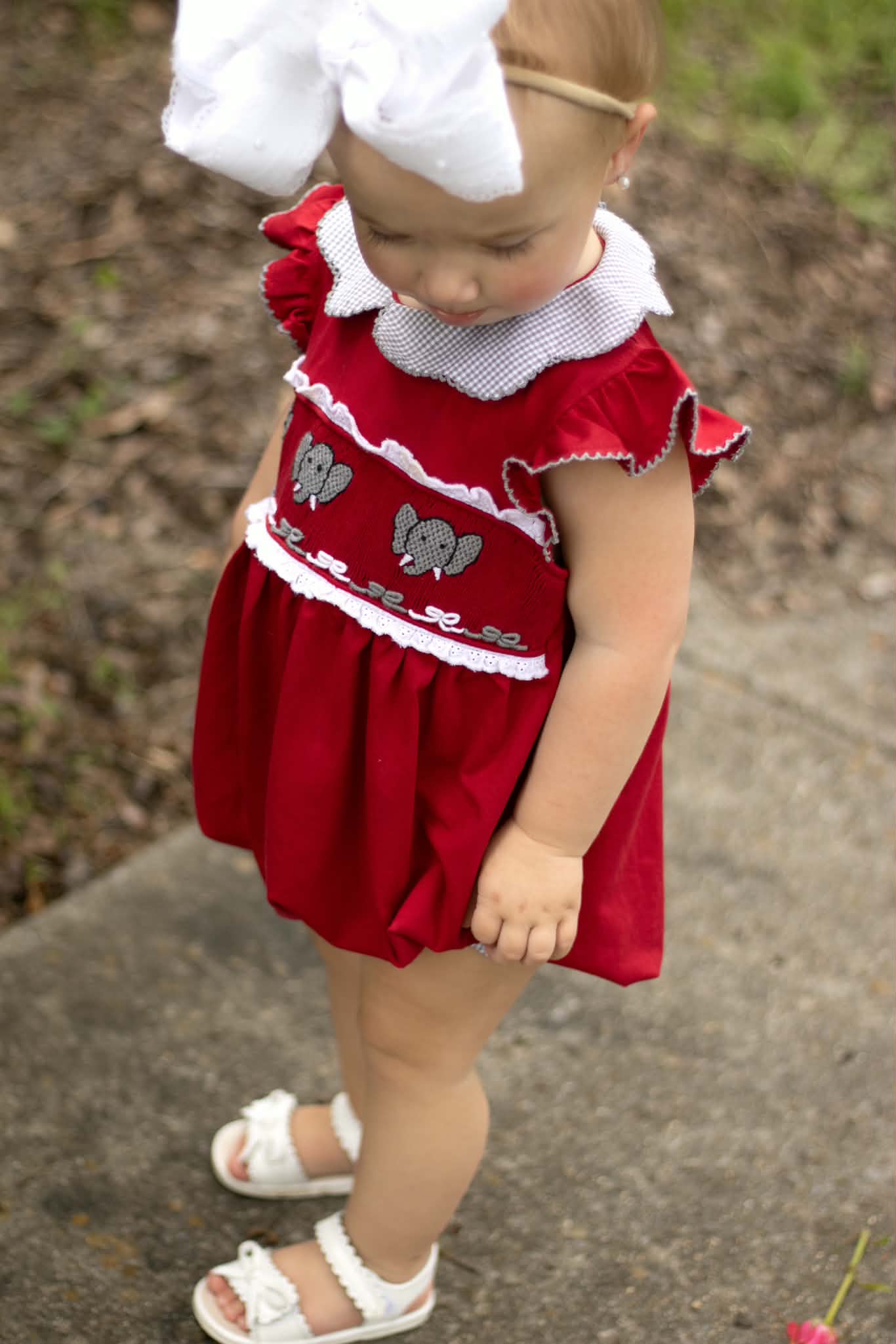 Smocked Elephant Girl Bubble