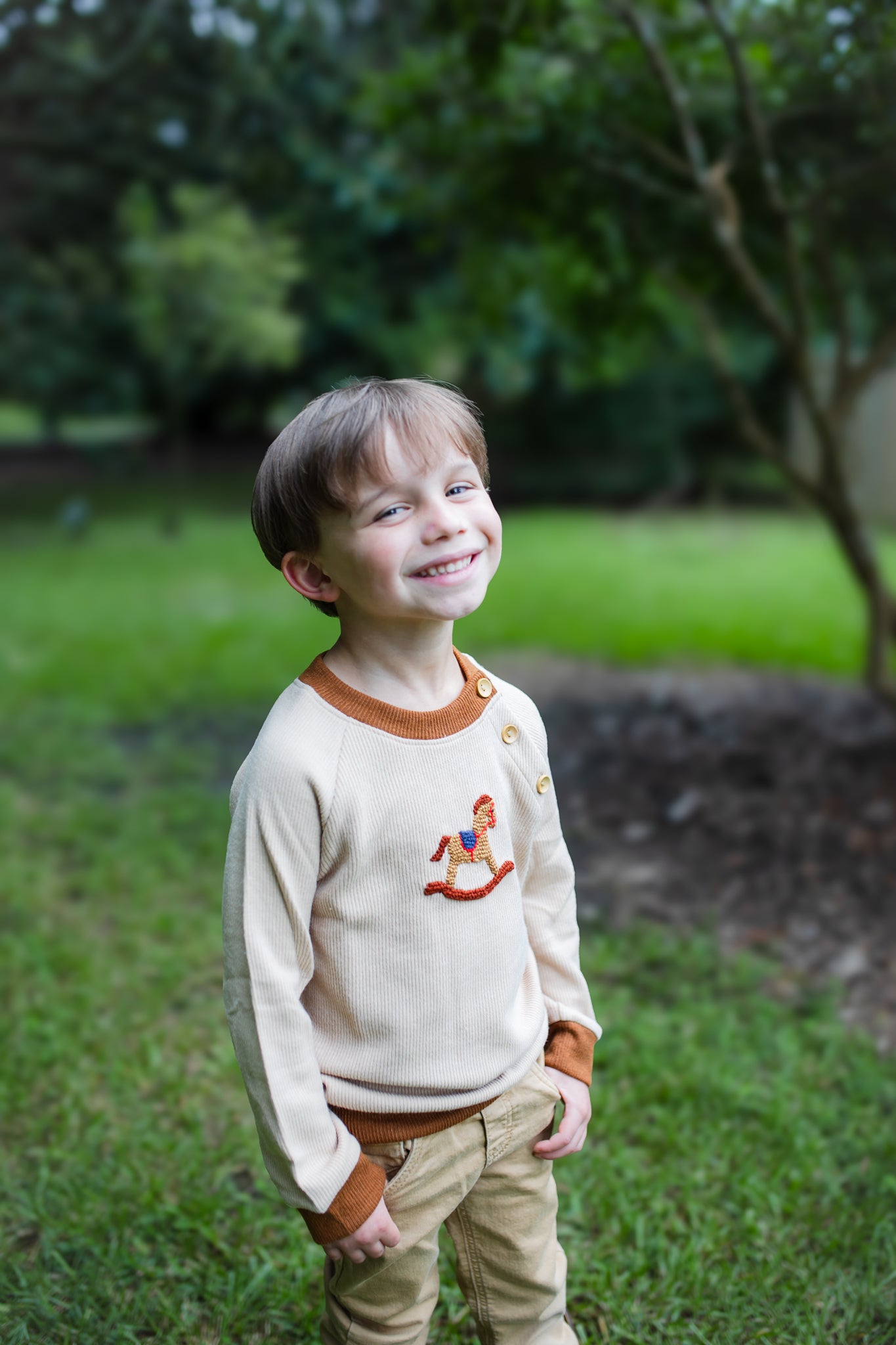 Boy’s Crochet Rocking Horse Sweater