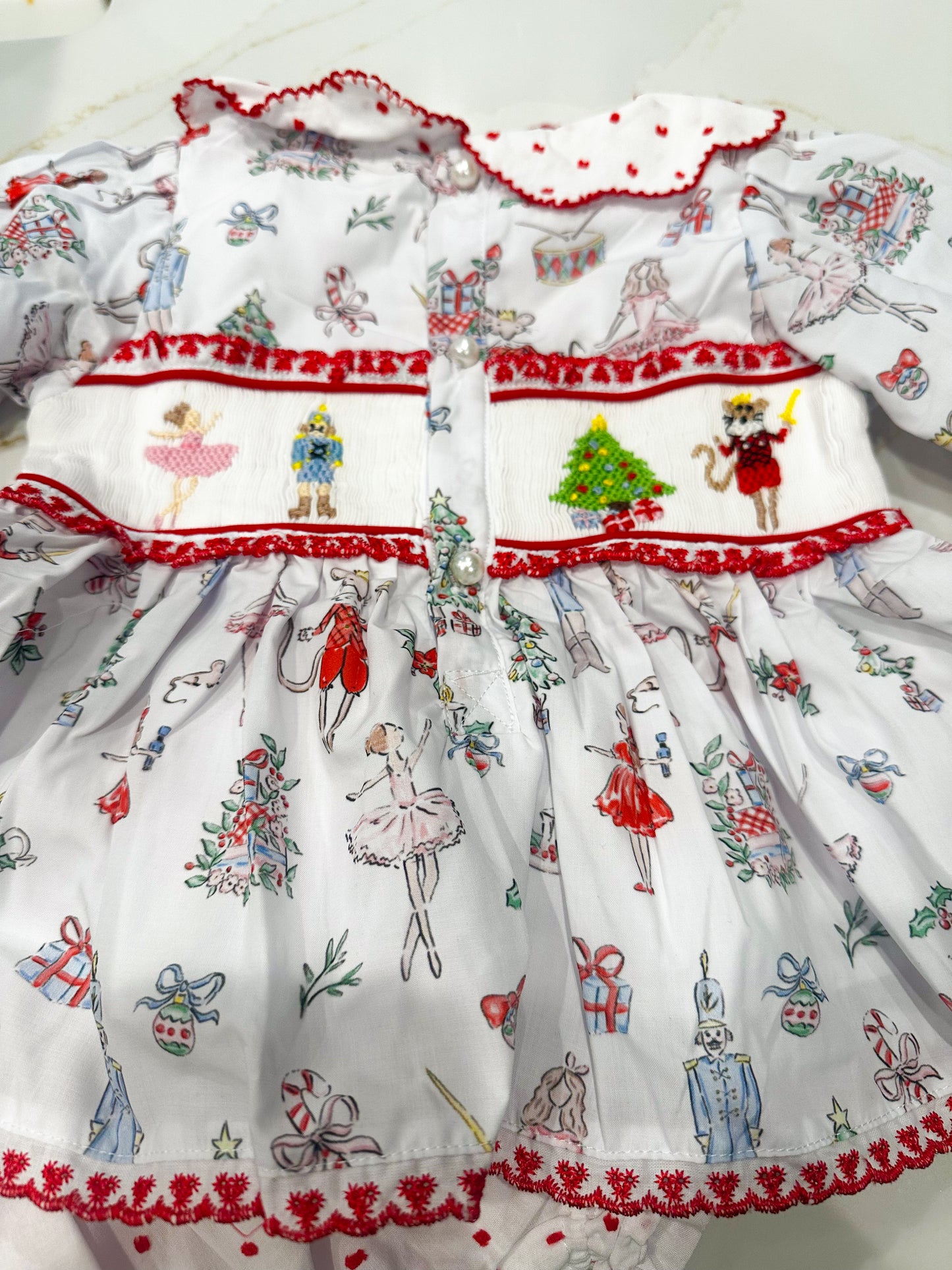 Girl’s Smocked Nutcracker Bloomer Set