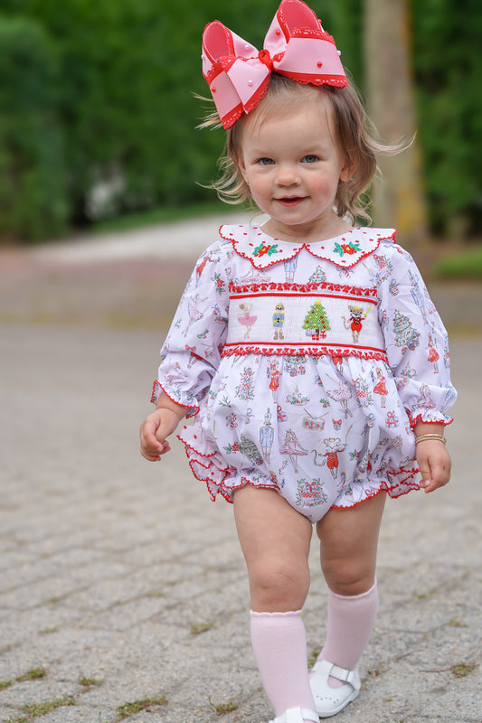 Girl’s Smocked Nutcracker Bubble