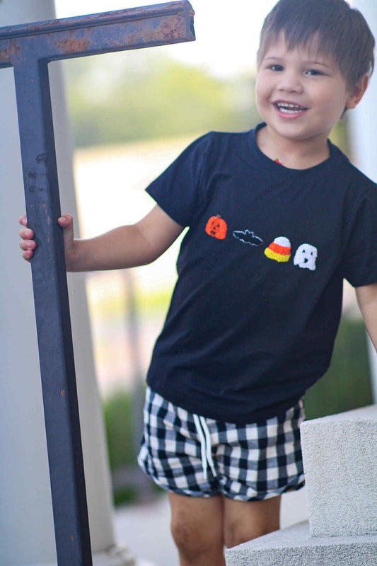 Boy’s Halloween Linen Short Set
