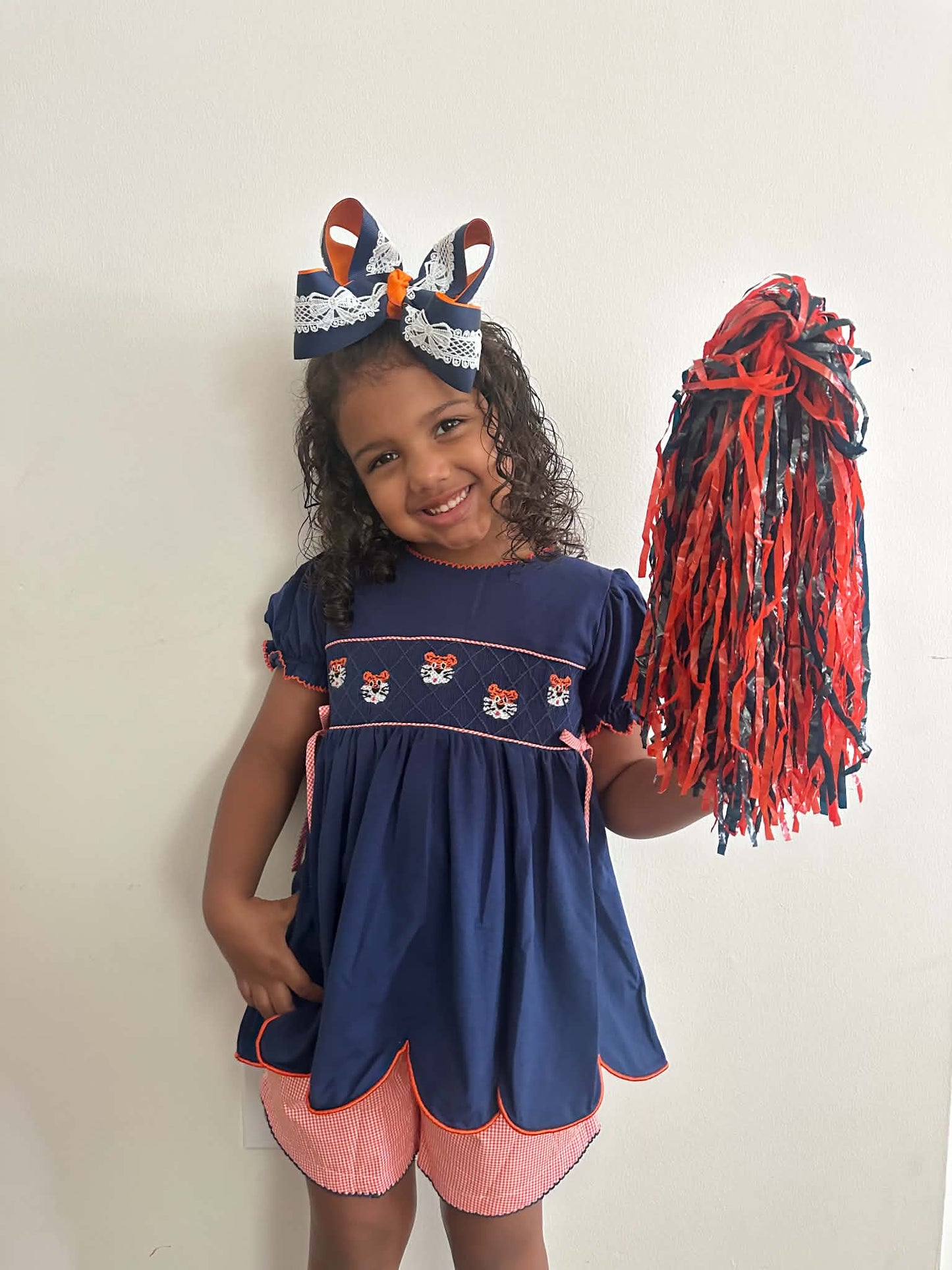 Girl’s Smocked Tiger Short Set