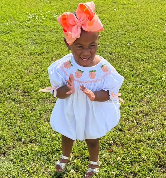 Smocked Peach Bubble