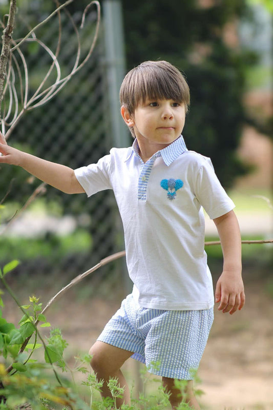 Boys French Knot Balloon Short Set