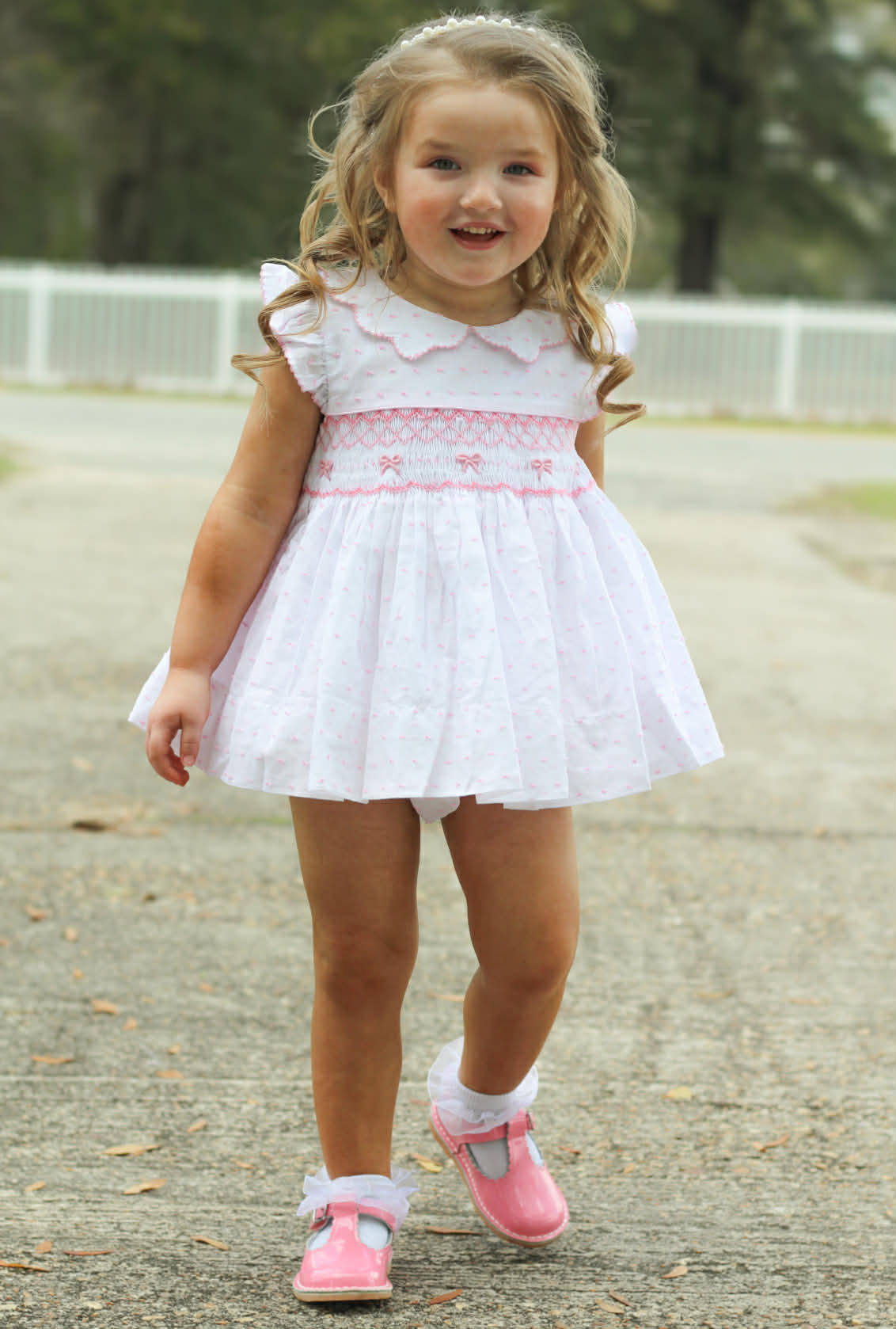 Smocked Bow Bloomer Set