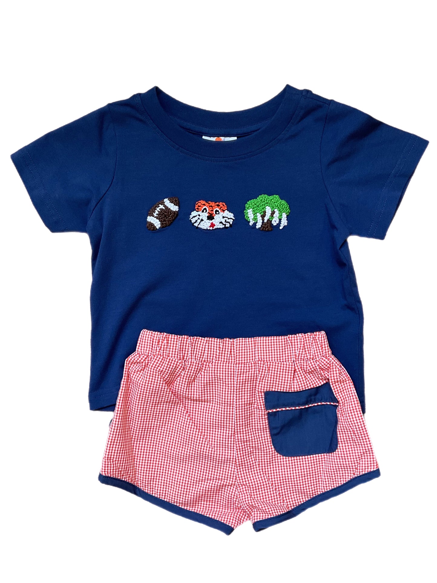 Boy’s Auburn French Knot Short Set