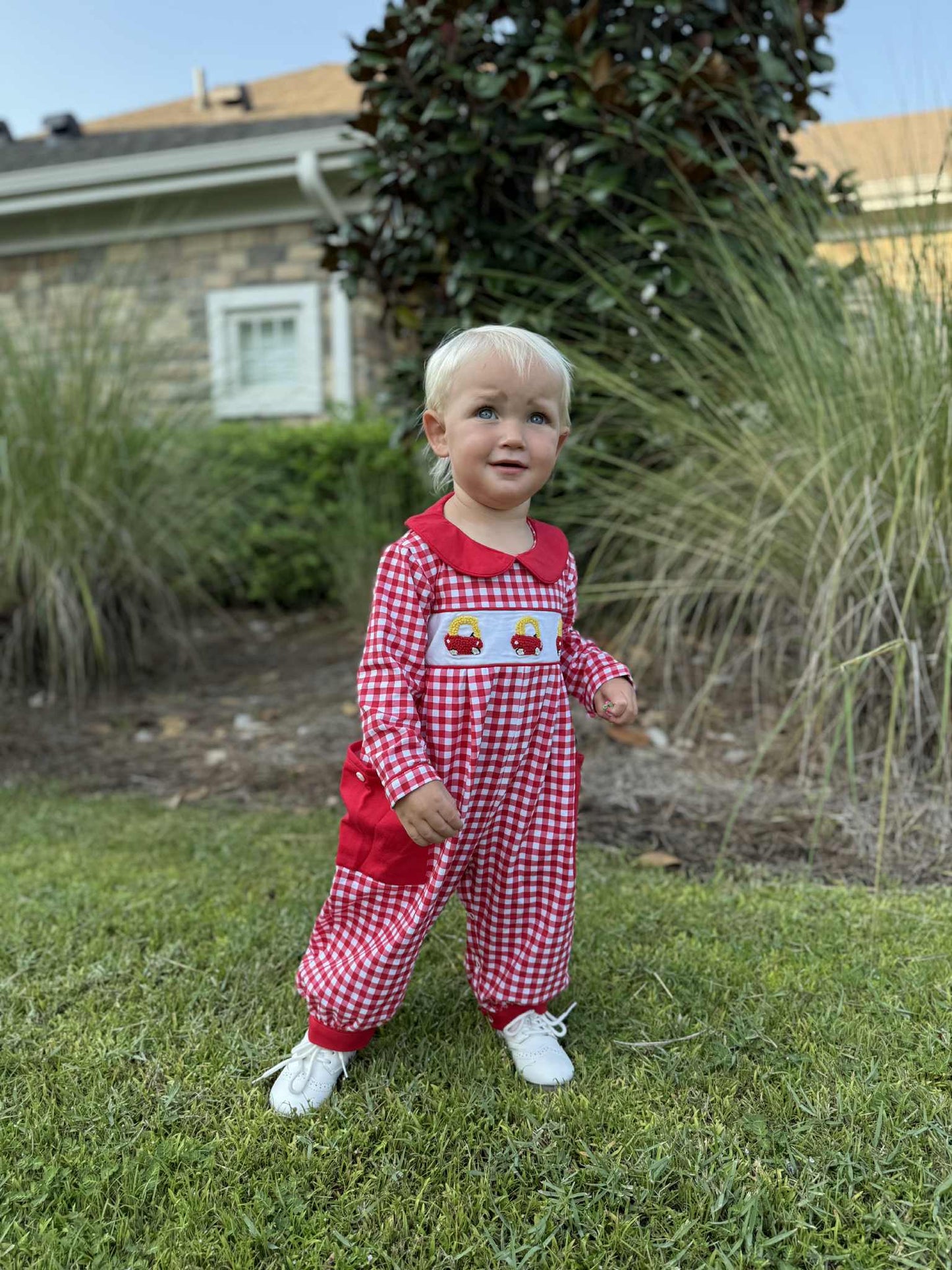 Boys French Knot Cozy Coupe Romper