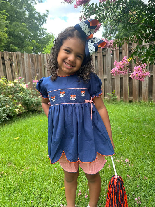 Girl’s Smocked Tiger Short Set