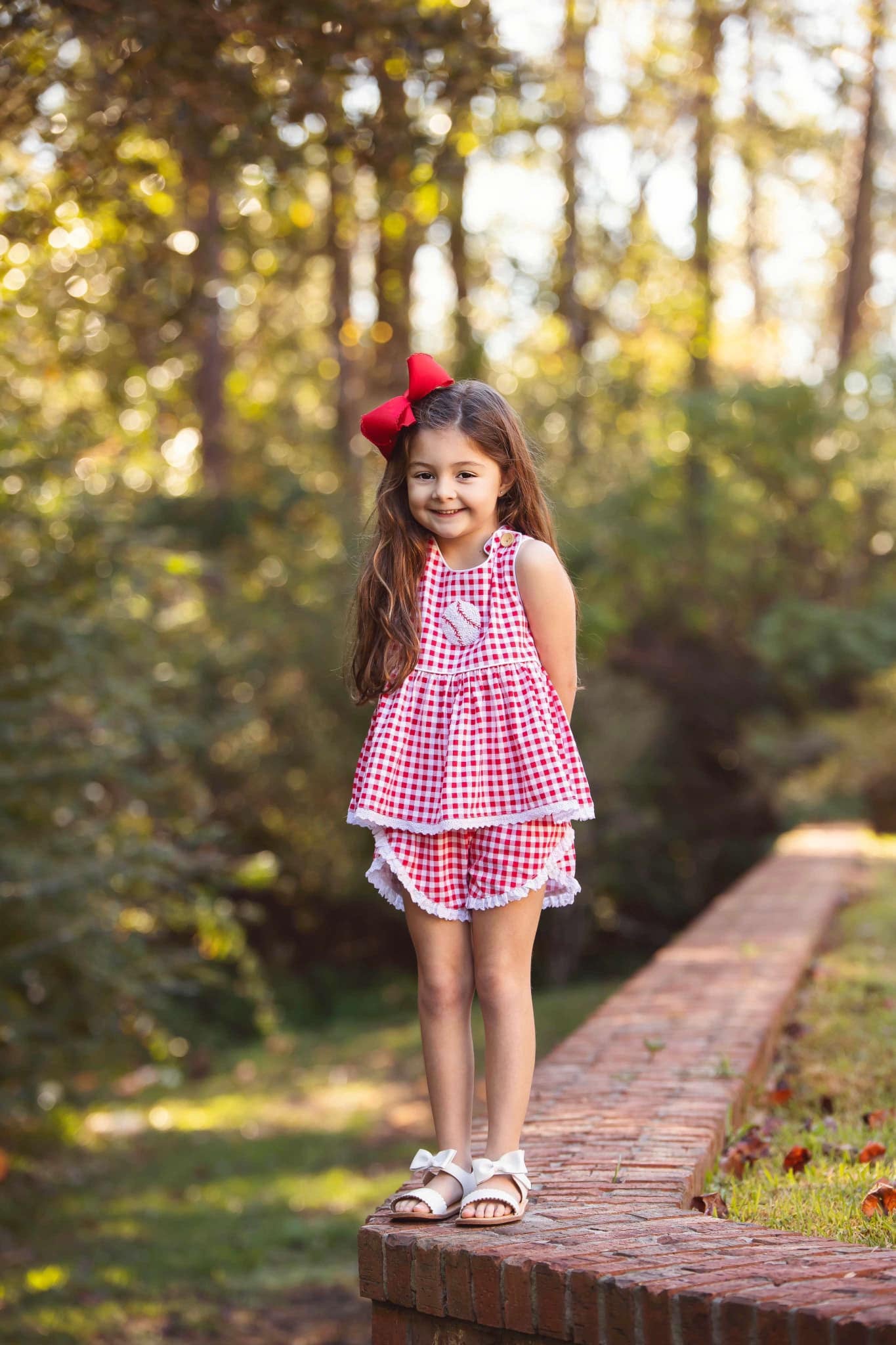 Girl’s French Knot Baseball Short Set