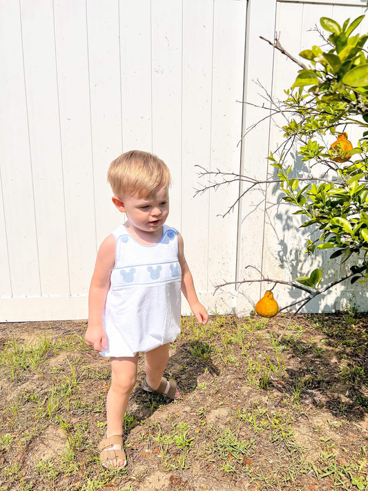 Boy’s Smocked Mouse Bubble