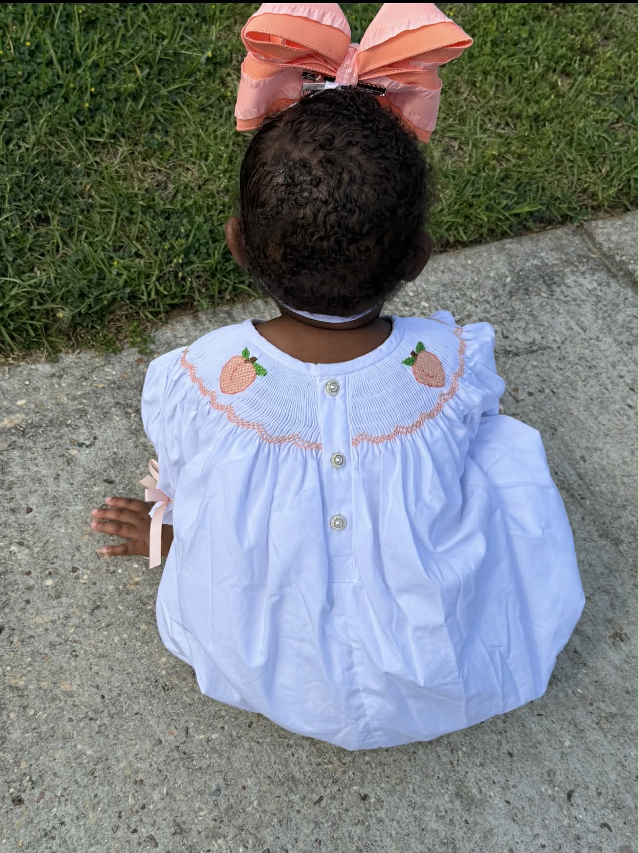 Smocked Peach Bubble