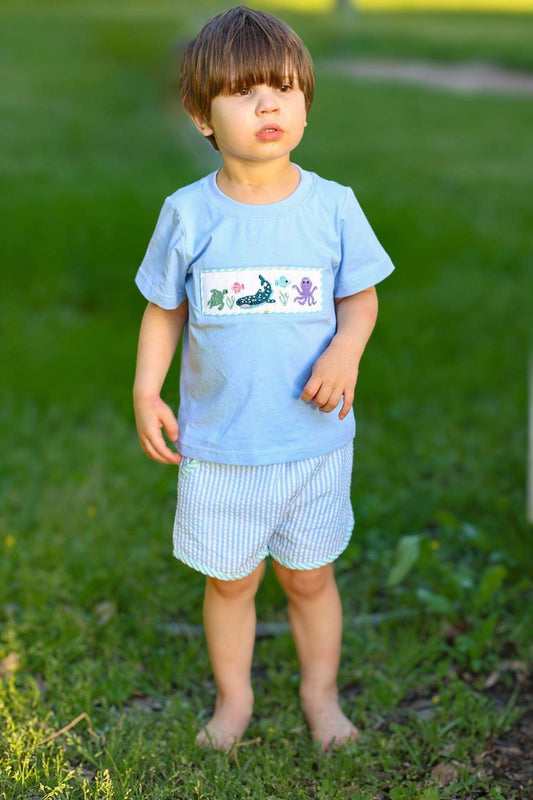 boys short set aquarium animals