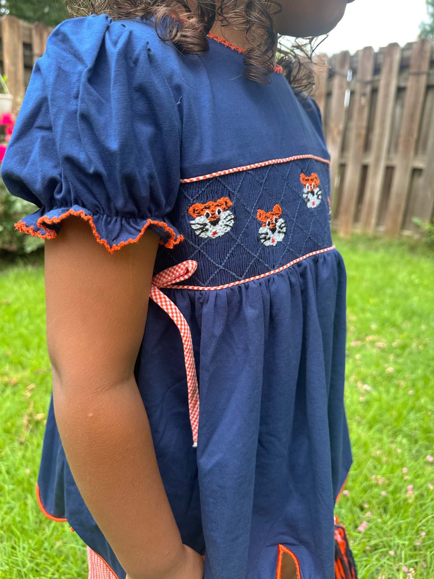 Girl’s Smocked Tiger Short Set