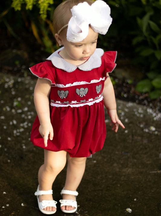 Smocked Elephant Girl Bubble