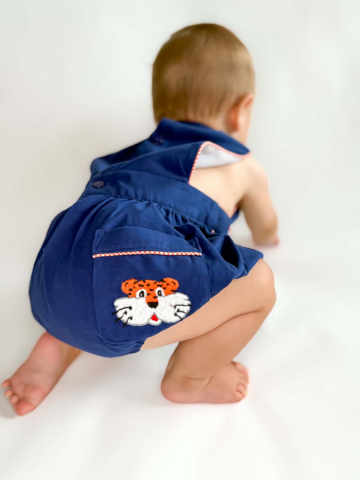 Boy’s Smocked Tiger Bubble