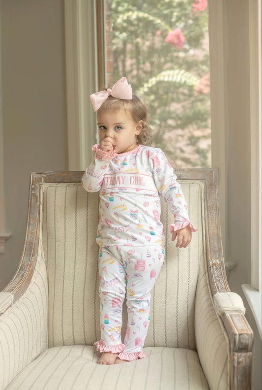 Girl’s Smocked Birthday Pajamas