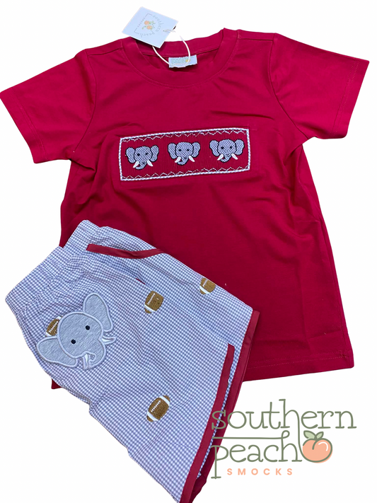 Boy’s Smocked Elephant Short Set