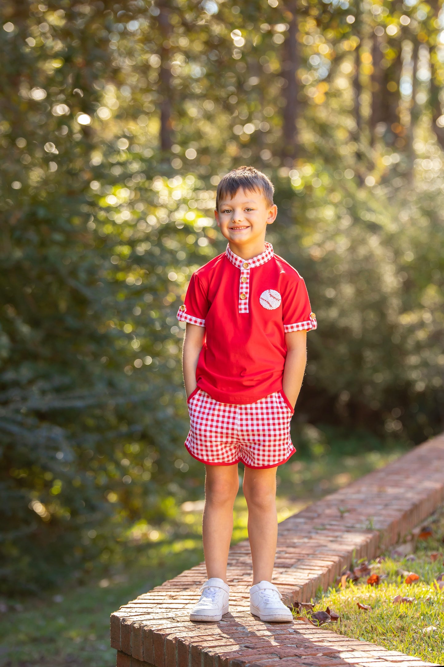 Boy’s French Knot Baseball Short Set