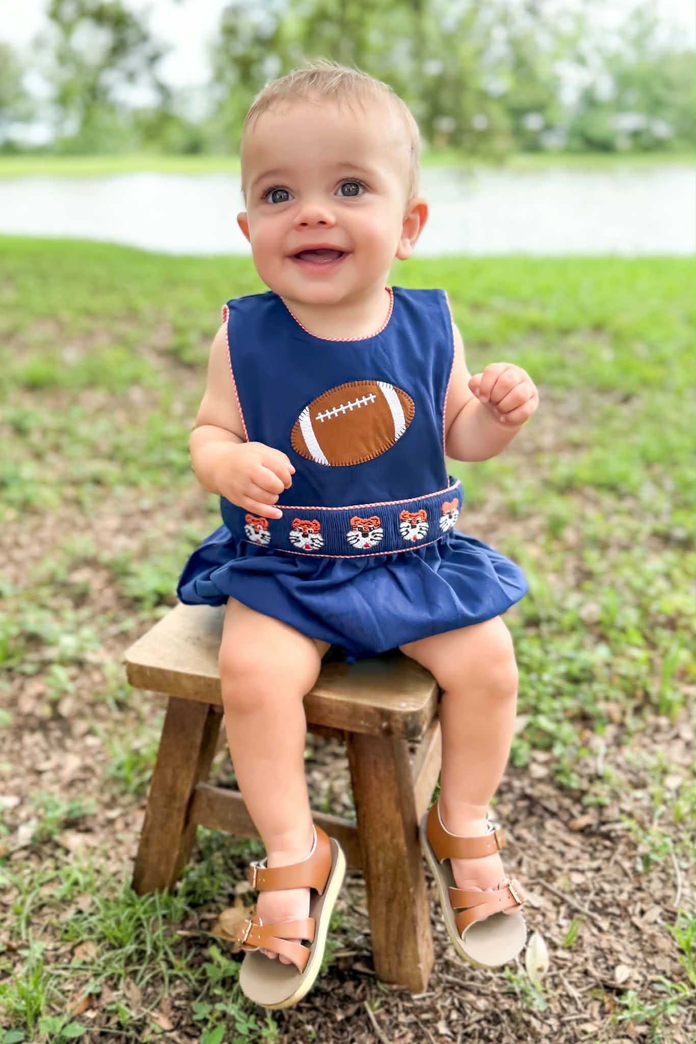 Boy’s Smocked Tiger Bubble