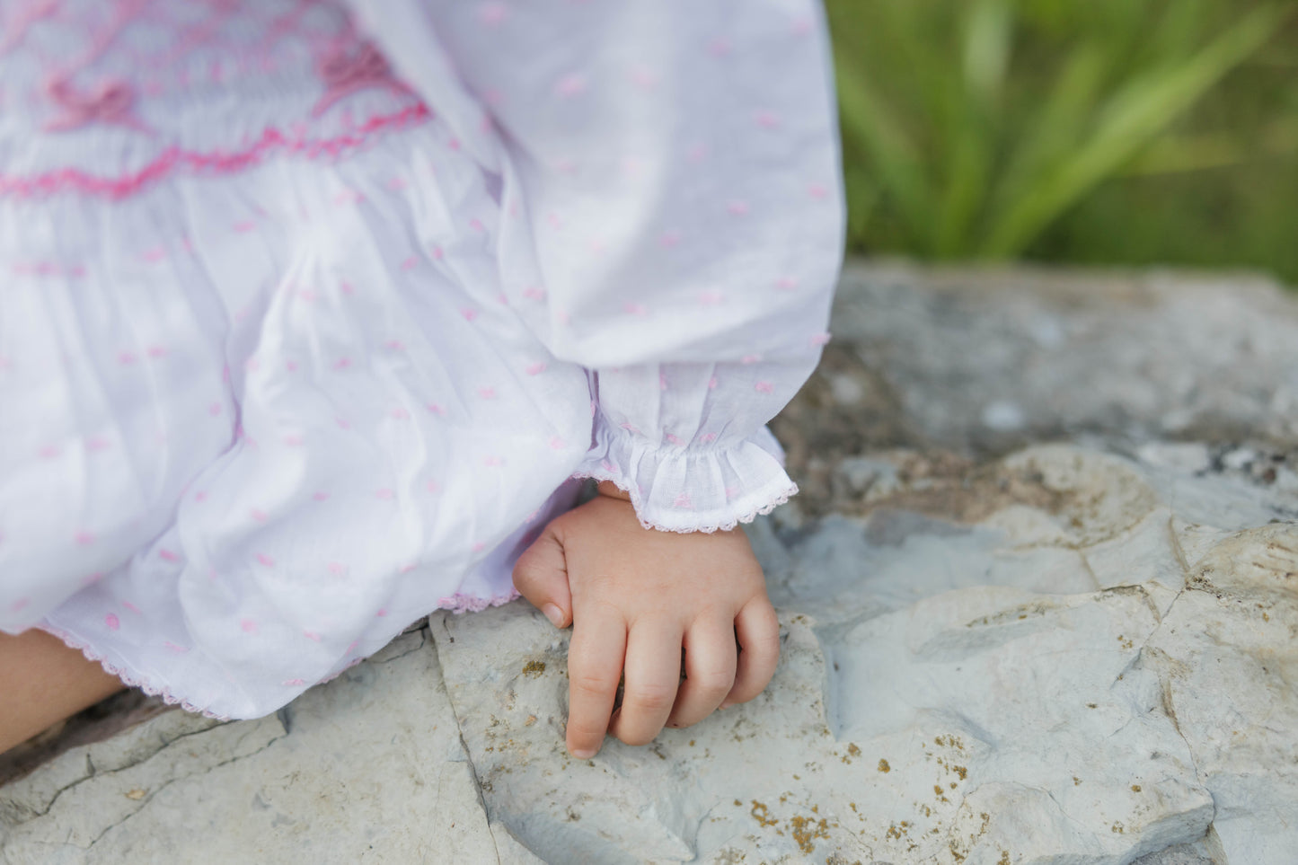 Smocked Pink Bow Bloomer Set- Long Sleeve