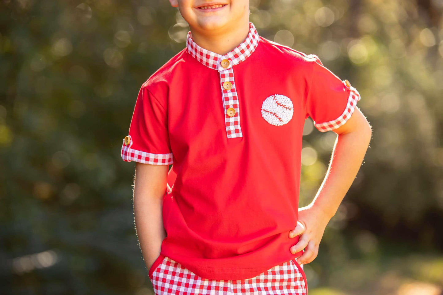 Boy’s French Knot Baseball Short Set