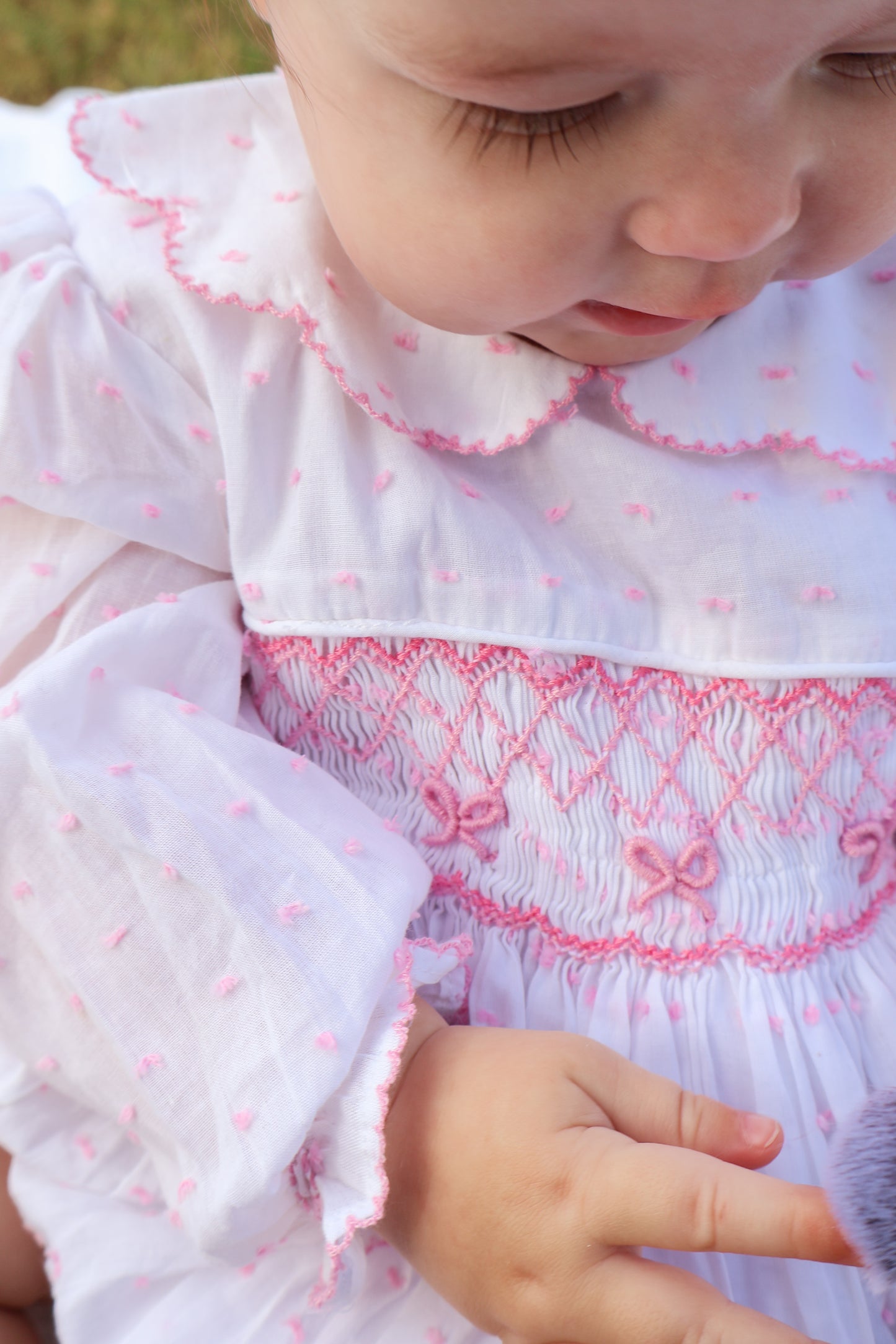 Girls Smocked Bow Bubble
