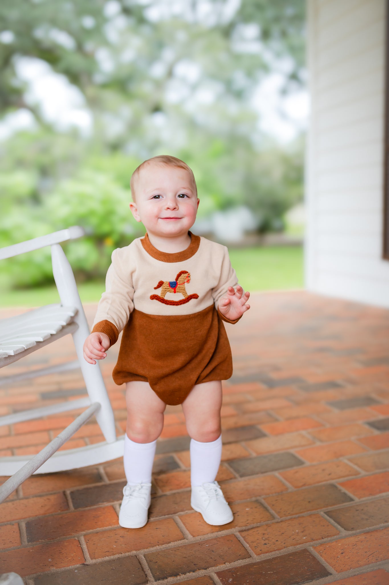 Boy’s Crochet Rocking Horse Sweater Bubble