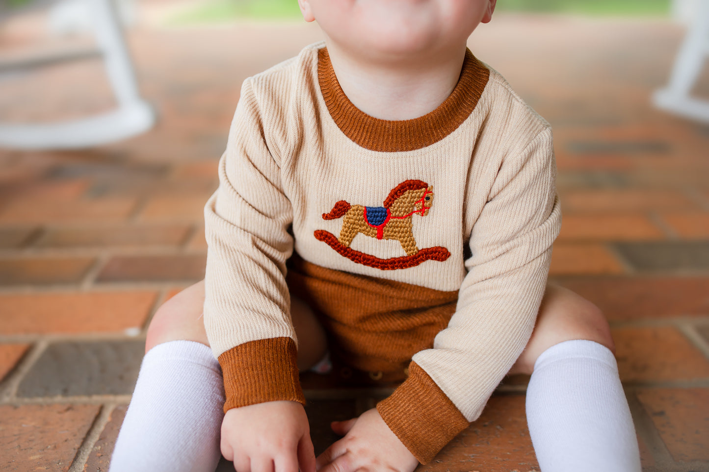 Boy’s Crochet Rocking Horse Sweater Bubble