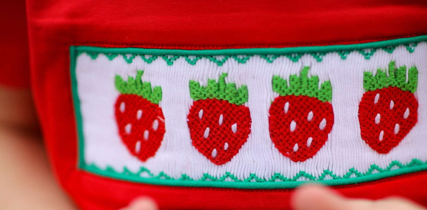 Boys Smocked Strawberry Short Set