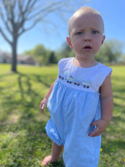 Shadow Embroidered Train Romper