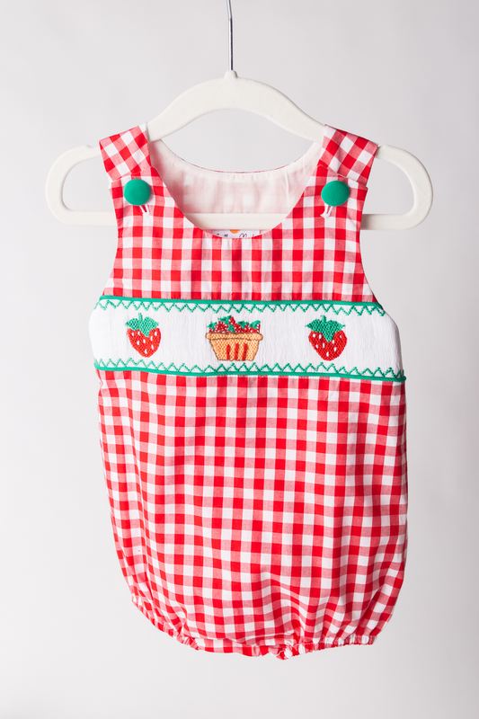 smocked strawberries bubble for boys southern peach smocks