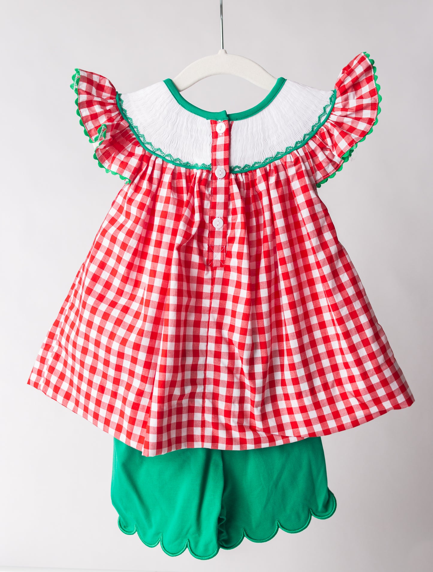 Smocked Strawberries Girl Short Set smock clothingcompany